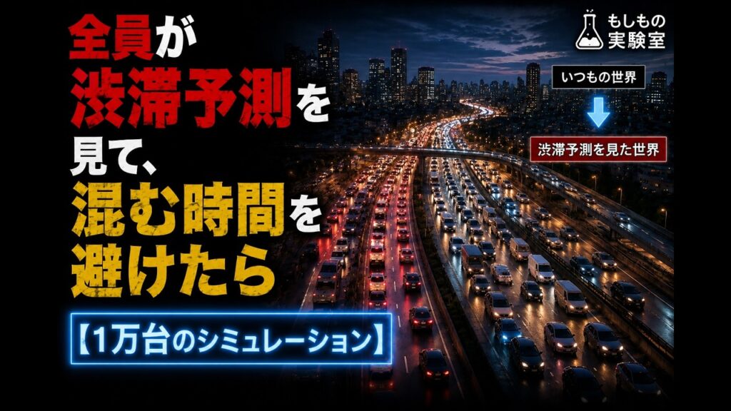 全員が渋滞予測を見て、混む時間を避けたら【1万台のシミュレーション】