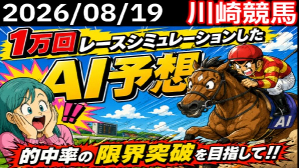【競馬予想】中穴党向け！”2026/08/19”　川崎競馬 全12R一挙公開！