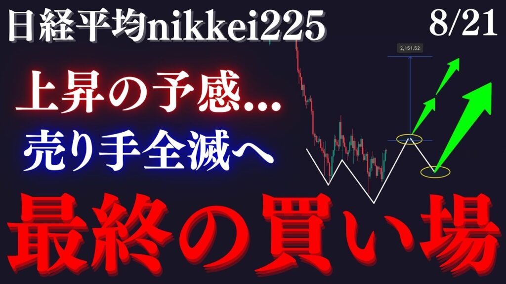 【日経平均”最後の買い場”に近い】大規模な上昇再来か！？基準となる抵抗帯はここ。抜ければ押し目の連続です。:RedのNikkei225テクニカル徹底分析
