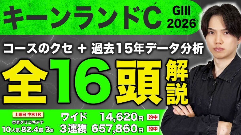 【2026キーランドCの出走馬全16頭＆過去15年データ解説】先週も中京1Rで1撃3連複65万馬券的中🎯など絶好調のkotaが大得意芝1200m重賞をあらゆる側面から完全攻略！