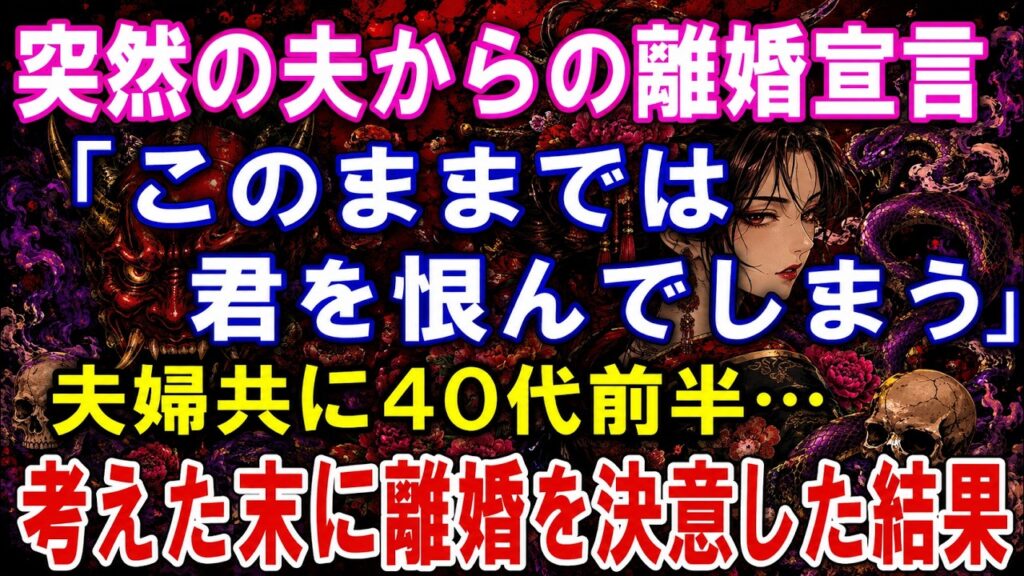 【修羅場】突然の夫からの離婚宣言「このままでは君を恨んでしまう」夫婦共に40代前半…考えた末に離婚を決意した結果