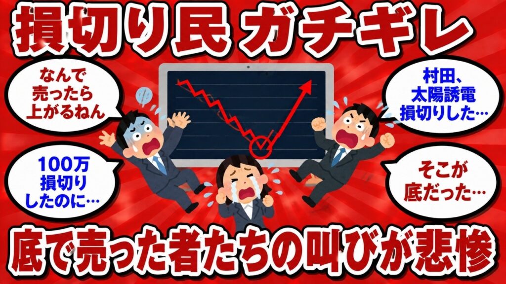 暴落に耐え切れず損切りした瞬間に株価が上がってしまう現象が地獄過ぎたww【2chまとめ】