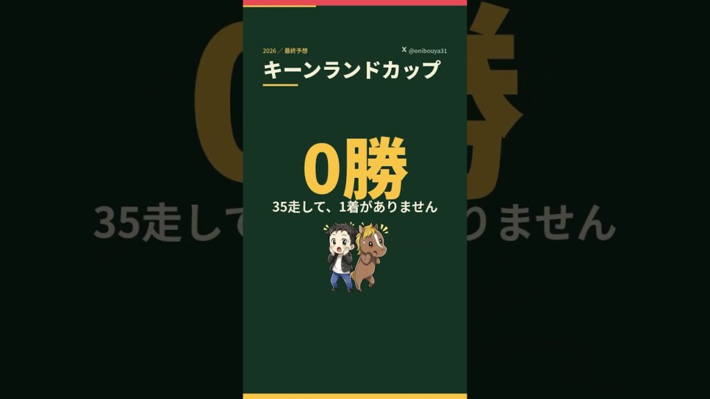 【キーンランドC2026】19回295頭を全検証。16頭から「1頭」まで絞りました