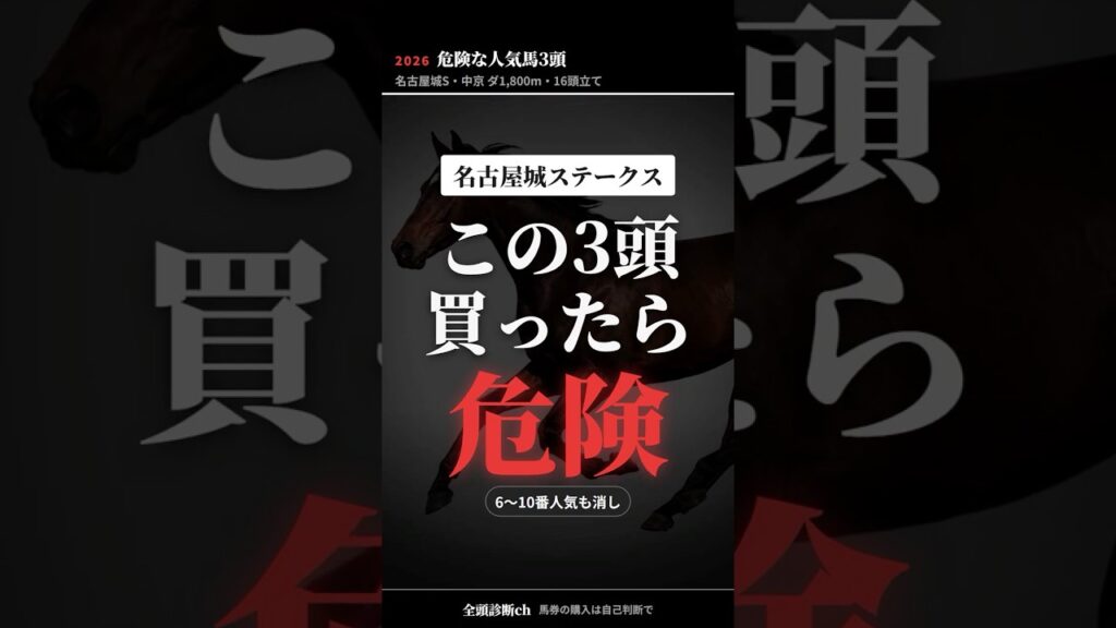 【名古屋城S2026】6・7・10番人気を消し。買ったら危険な3頭 #Shorts