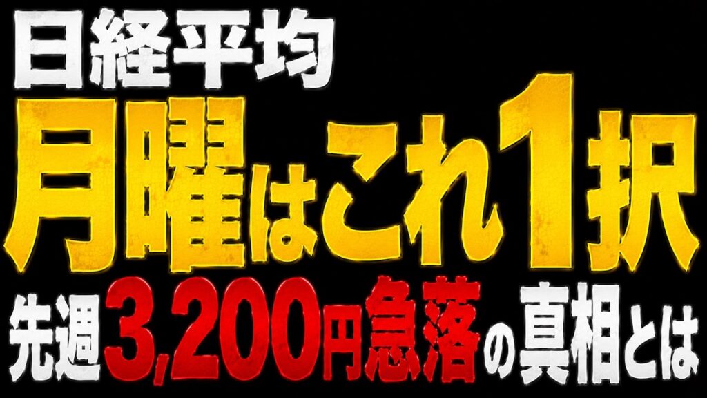 日経平均、月曜からの本命シナリオはこれ1択