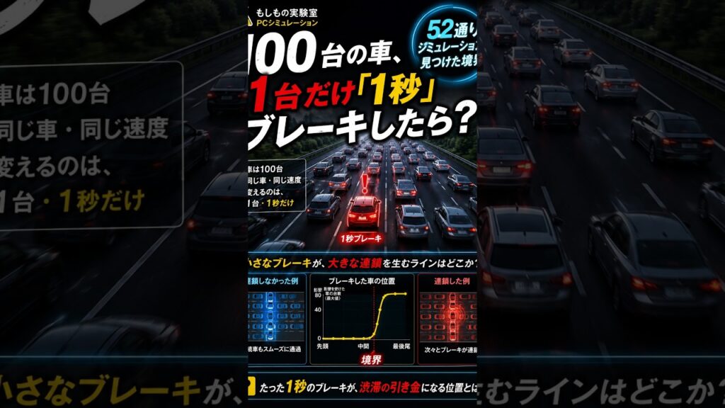 たった1台のブレーキで大渋滞に？「渋滞が絶対に消えなくなる境界線」をシミュレーション検証