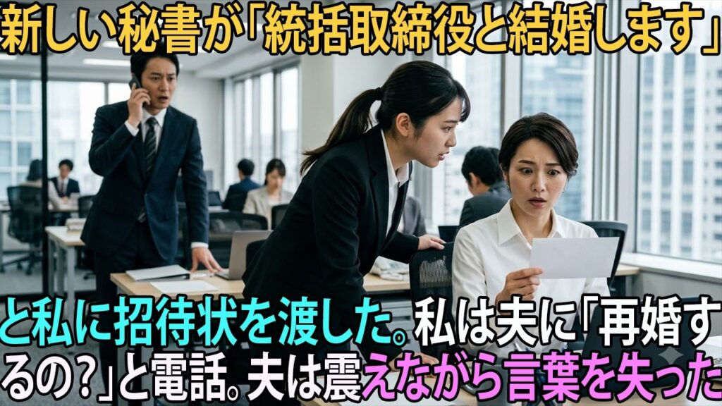 新しい女性秘書が「総括取締役と結婚します」と宣言。私は夫に「再婚するの？」と電話。夫は震え上がった！| 感動する話 | スカッとする話