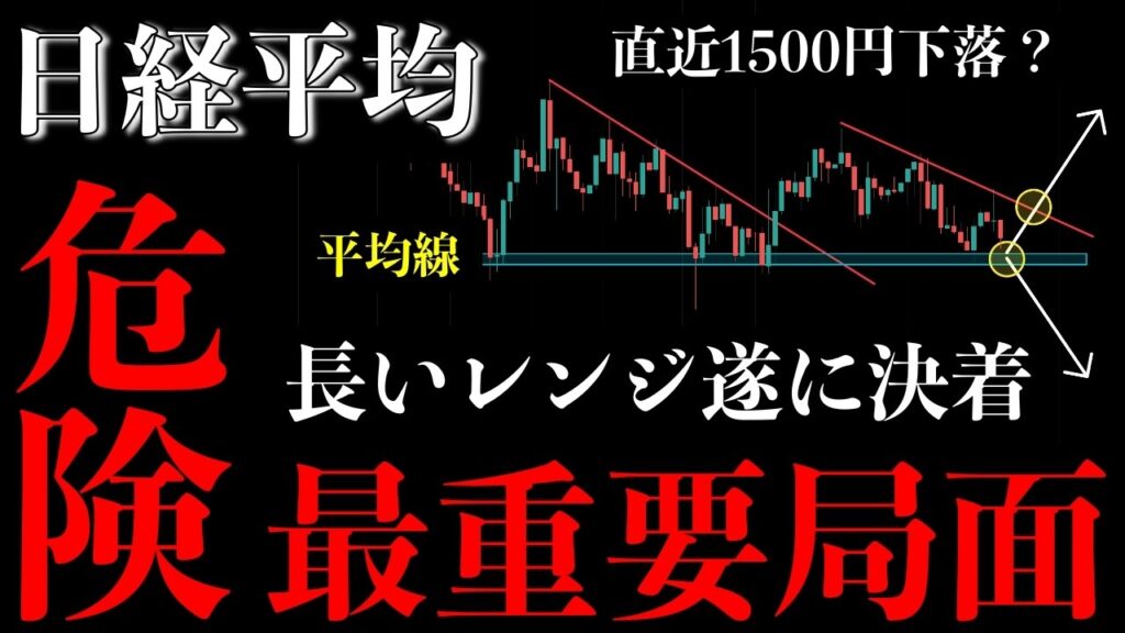 ⚠️日経平均“最重要局面”。遂にレンジ決着…ここを割ると危険です【Nikkei225分析】 ⚠️日経平均“最重要局面”。遂にレンジ決着…ここを割ると危険です【Nikkei225分析】
