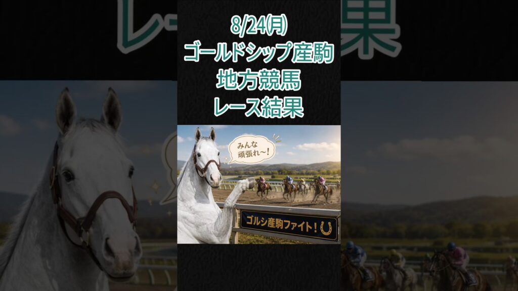 8/24㈪ゴルシ産駒地方競馬レース結果