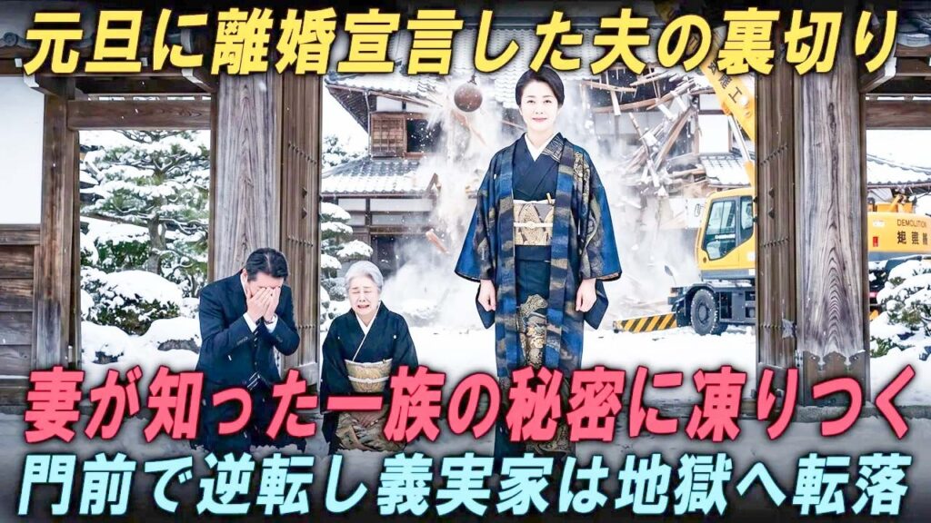 【衝撃の修羅場】元旦の離婚宣言！夫の裏切りと一族の秘密を知った妻が、義実家の門前で下した地獄の大逆転劇とは