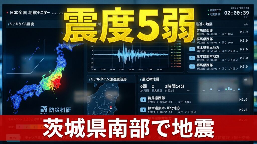 【震度5弱】震源不明 2026/08/23 02:00