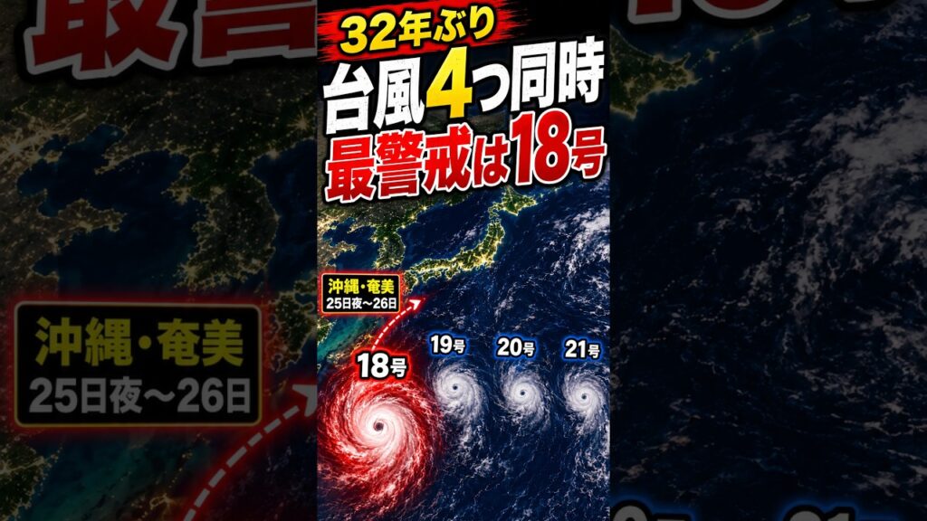 【32年ぶり】台風4つ同時…今年の台風が異常すぎる