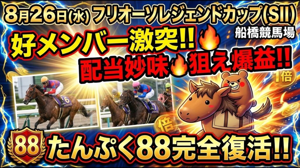 フリオーソレジェンドカップ2026予想【船橋競馬】今週【全頭診断+調教診断+買い目】 フリオーソレジェンドカップ2026予想【船橋競馬】今週【全頭診断+調教診断+買い目】