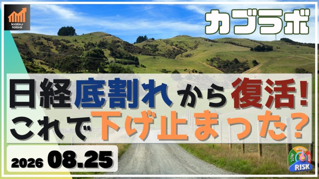 日経平均 底割れから何とか復活！ これで下げ止まったと考えていいの？【8/25 カブラボ】