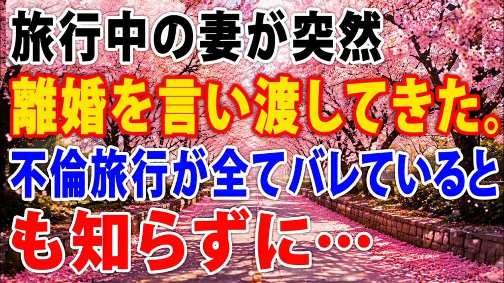【修羅場】旅行中の妻から突然の離婚宣言。不倫旅行だとすべて知っていた俺は、何も知らず帰宅した妻に「荷物の送り先」を伝えた――その瞬間、妻の顔が凍りついた… 【修羅場】旅行中の妻から突然の離婚宣言。不倫旅行だとすべて知っていた俺は、何も知らず帰宅した妻に「荷物の送り先」を伝えた――その瞬間、妻の顔が凍りついた…