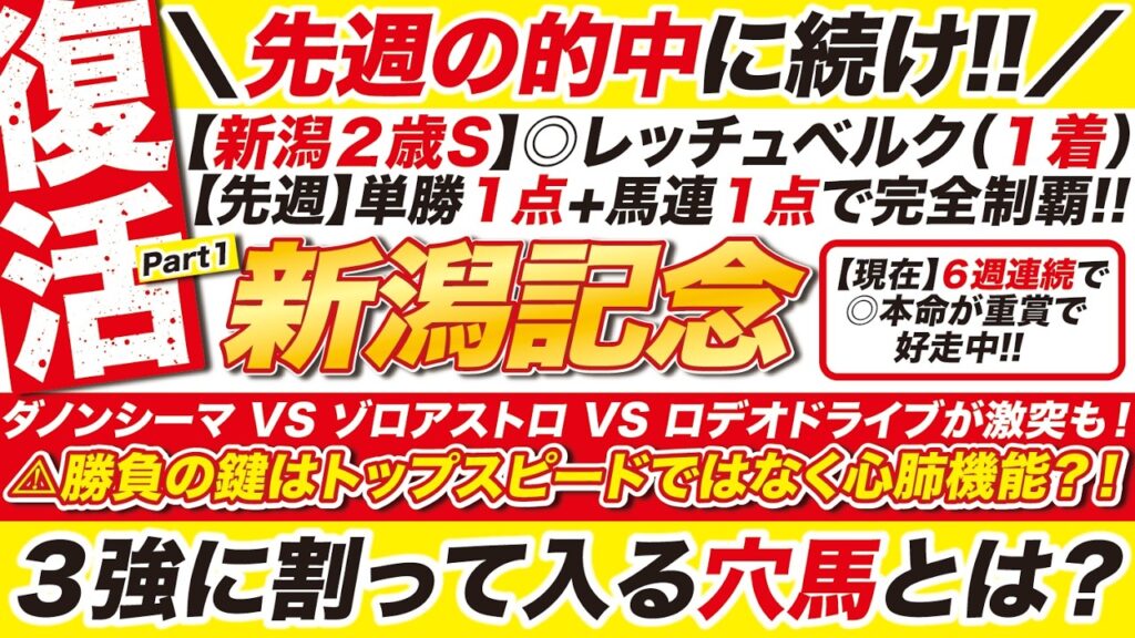 🎯先週に続け!!→【新潟記念 2026 予想】ダノンシーマ VS ゾロアストロ VS ロデオドライブが激突も！勝負の鍵はトップスピードではなく心肺機能？３強に割って入る穴馬とは？