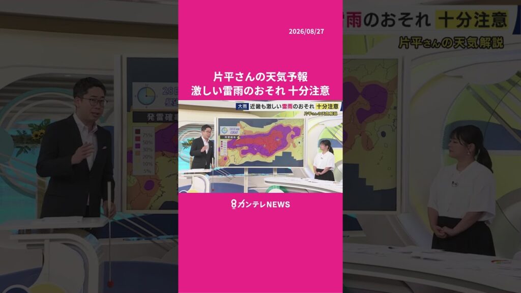 【8/28(金)の天気】激しい雷雨のおそれ 十分注意 #news #天気 #ニュース