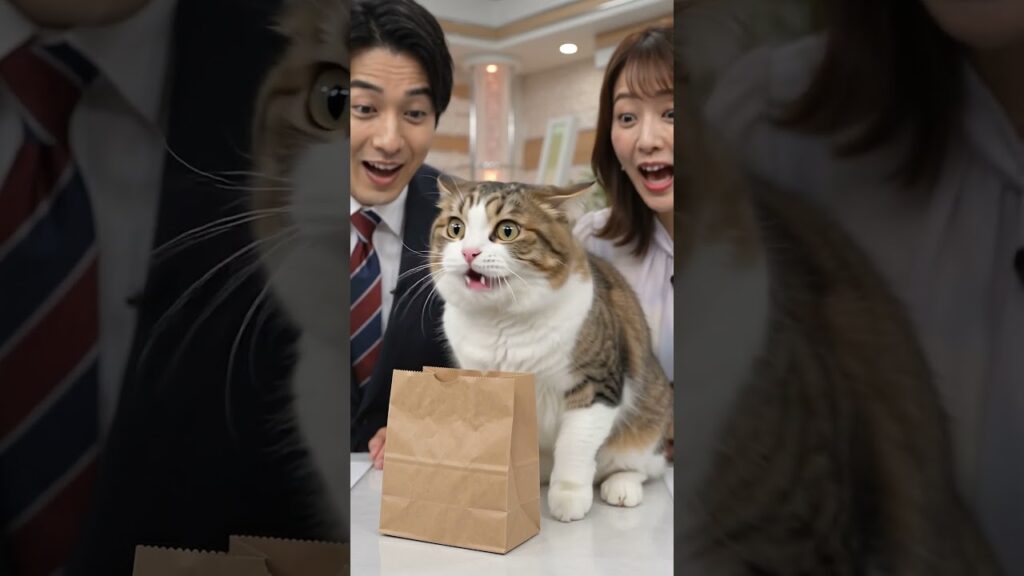 【放送事故】紙袋の匂いを嗅いだ猫、まさかの大悶絶www アナウンサーも生放送中に大爆笑！