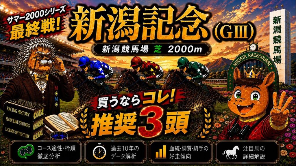 【新潟記念2026】買うならコレ‼️推奨３頭🐎データで浮上した推奨馬はこの馬‼️CBC賞三連複🎯✨七夕賞🎯完全的中◎アスクナイスショー🥇東海S◎メイショウハチロー馬連＆三連複🎯