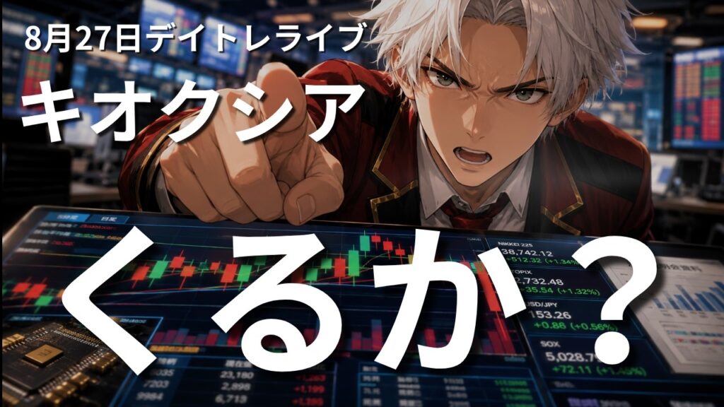 8月28日　日経平均株価ライブ｜NVDA決算後の動き！ジャクソンホール控え中！キオクシアどうなる？