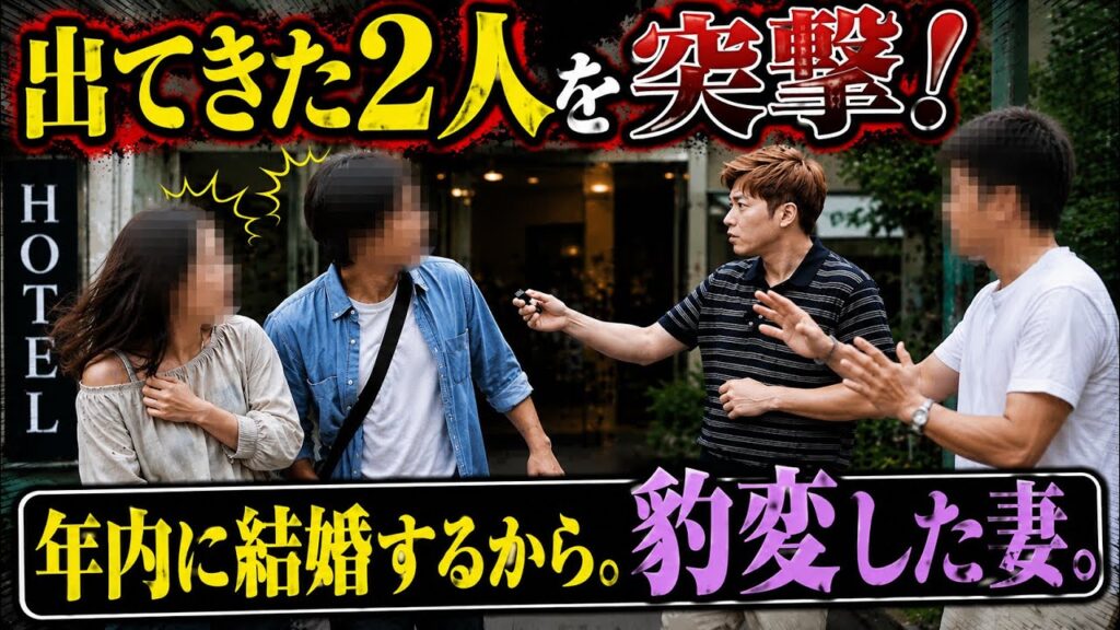【不倫突撃】ホテルから出てきた妻と不倫相手を確保→妻がまさかの結婚宣言…