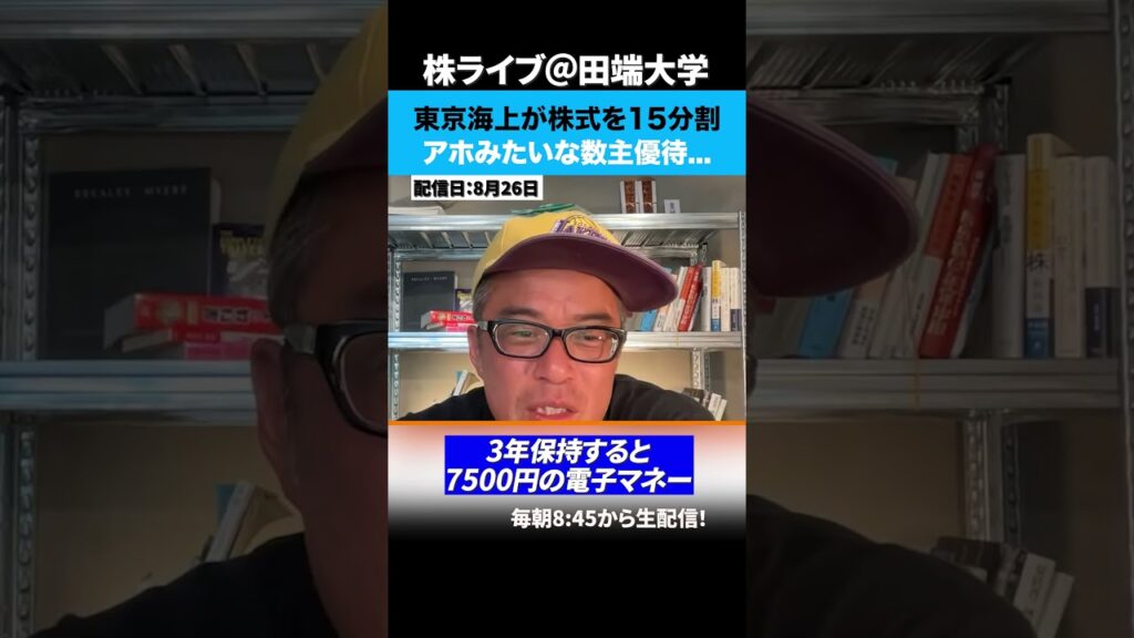 東京海上が株式を15分割...アホみたいな株主優待...