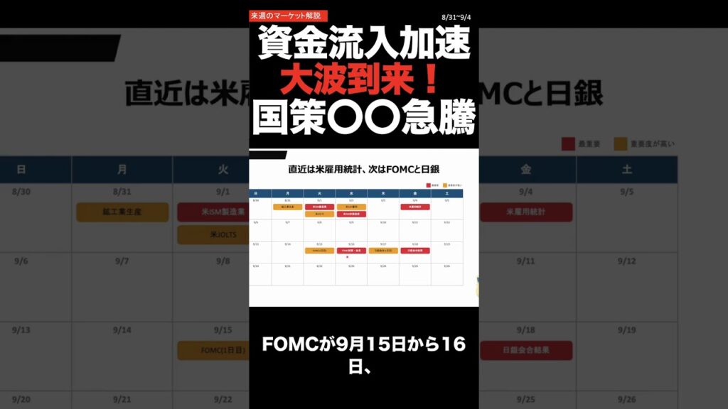 【最新】来週の日本株、国策銘柄へ資金シフト始まります。機関投資家も参入で急騰か？！ #shorts ver3