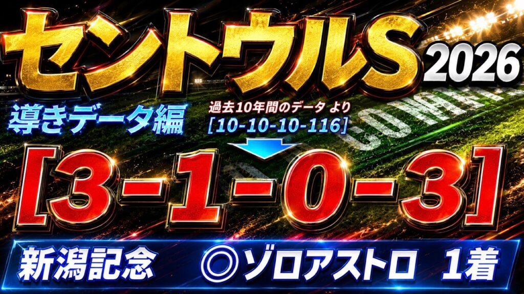 【セントウルステークス2026】導きデータ編　過去10年間のデータから導かれた馬とは/先週 新潟記念◎ゾロアストロ🥇/2025年の馬券回収率は127％【データ傾向】【競馬予想】