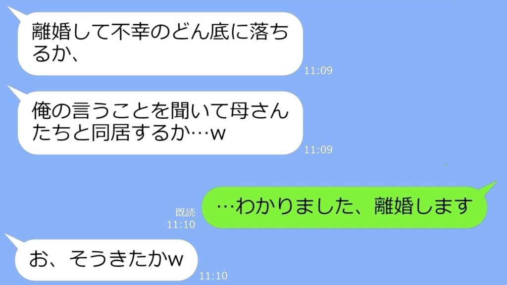 【LINE】熟年離婚した姑と出戻り義姉との同居を勝手に決めた夫「嫌なら離婚だｗ」→アフォ男の仰せの通りに離婚してやったｗ【総集編】