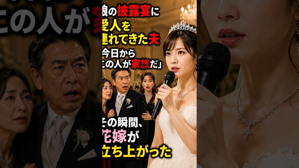 【スカッとする話】娘の結婚披露宴に愛人を連れてきた夫「今日からこの人が家族だ」その瞬間、花嫁がマイクを握り…