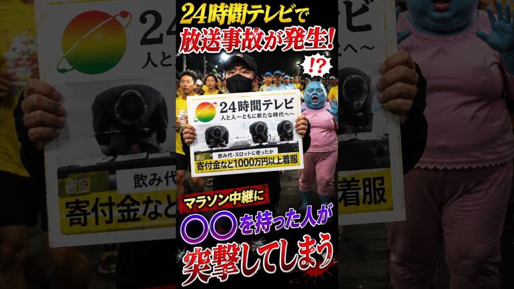 24時間テレビで放送事故が発生！マラソン中継に◯◯を持った人が突撃してしまう