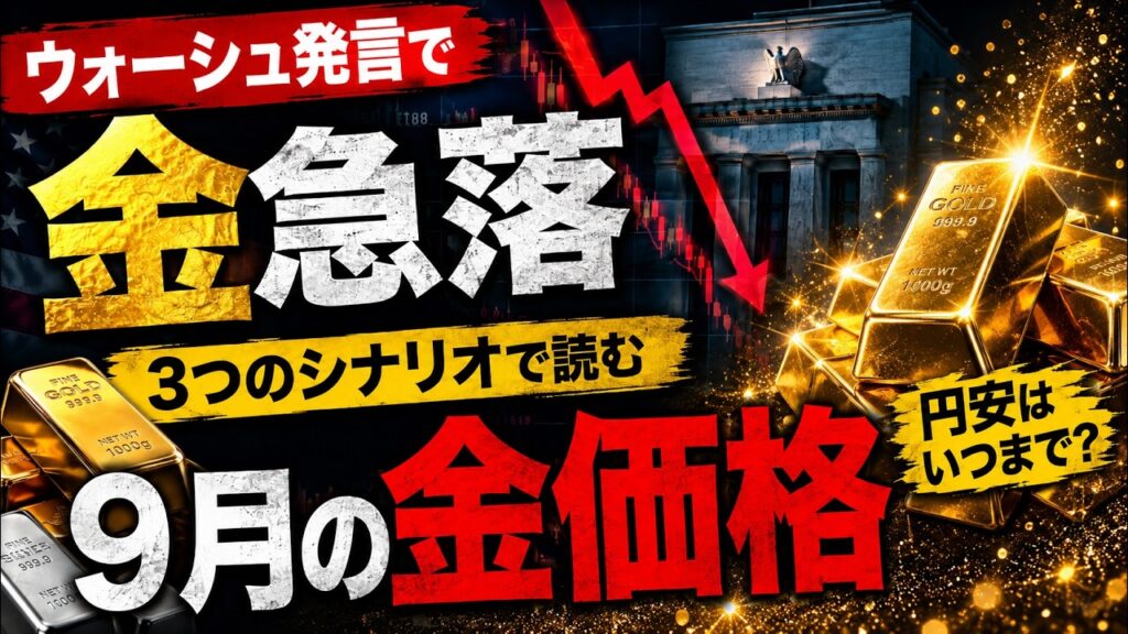 【金価格】3％急落は始まりか？ウォーシュ発言で市場が一変