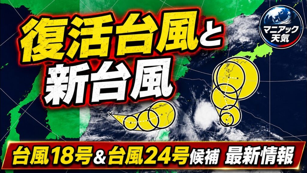 【台風24号発生へ】元18号も再び台風に　秋雨前線と重なり大雨長期化のおそれ｜台風情報　#台風18号 #台風24号