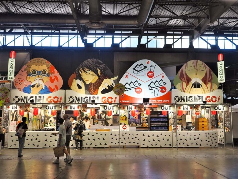 Japan Expoのフードコート。おにぎりなどを販売している
