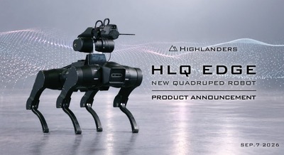 国産四足歩行ロボット「HLQ EDGE」をHighlandersが発表 フィジカルAIやロボットアームで現場作業に対応 画像