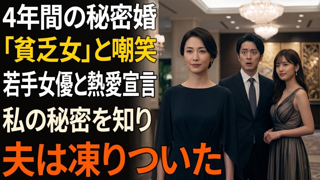4年間の秘密結婚――夫は若手女優と熱愛宣言。私を「妻の座にしがみつく貧乏女」と嘲笑した夫。だが、私が隠していた秘密を知った瞬間、夫は凍りついた