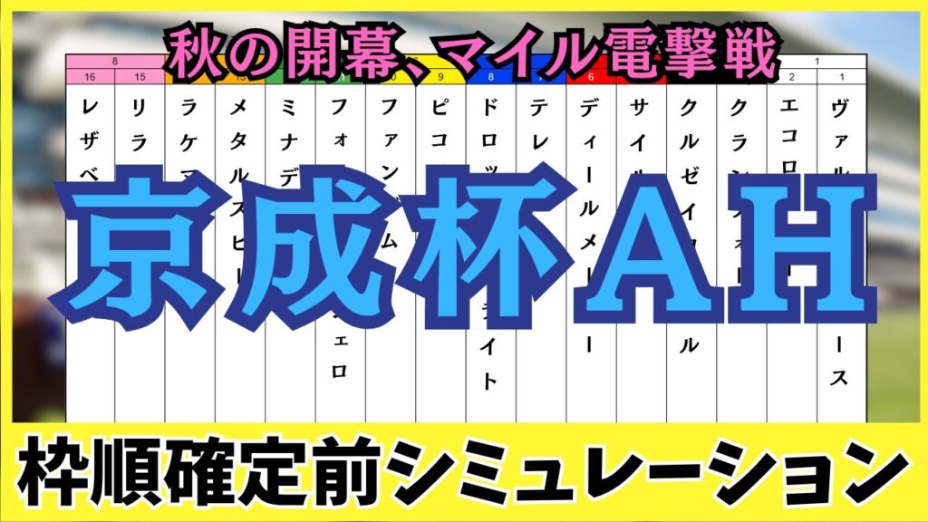 【京成杯オータムハンデキャップ2026】枠順確定前シミュレーション 過去10年データから浮上する鉄板軸馬と激走穴馬！開幕週を制するシミュレーション予想