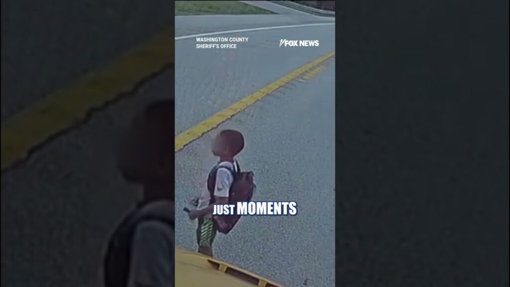 WATCH: Driver almost HITS boy getting off school bus #shorts #us #news #foxnews