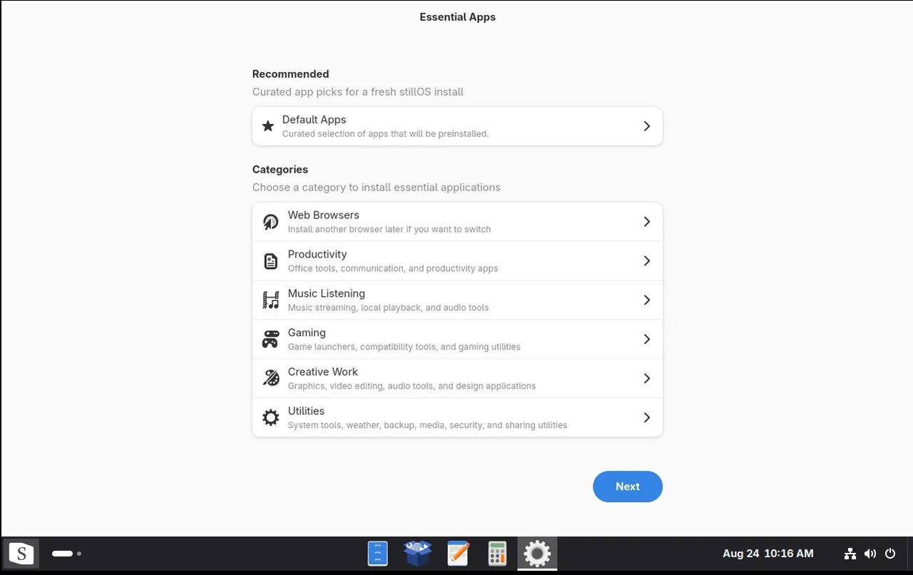 これらのカテゴリーアプリをインストールできる（提供：Jack Wallen/ZDNET）