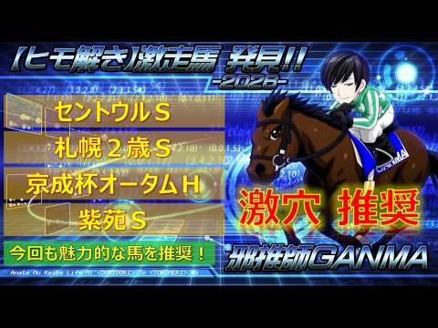 ＜セントウルステークス＆札幌2歳ステークス＆紫苑ステークス＆京成杯オータムハンデ (2026)＞【ヒモ解き】激走馬 発見！