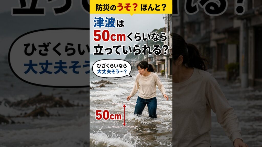 【防災のうそ?ほんと?】津波は50cmなら立っていられる?🌊 【防災のうそ?ほんと?】津波は50cmなら立っていられる?🌊