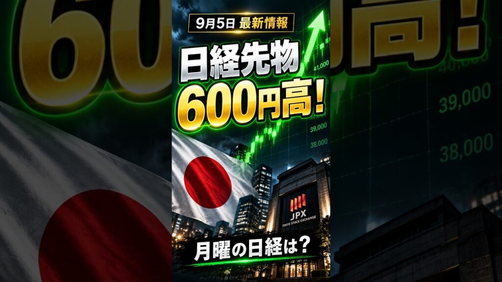 【9月5日最新情報】日経先物600円高！米雇用統計で米国株反落、次の日経はどうなる？💰#shorts