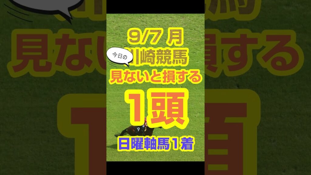【今日の競馬予想】9月7日、月曜日の川崎競馬の最強本命予想  #競馬 #地方競馬予想 #競馬予想 #地方競馬 #川崎競馬