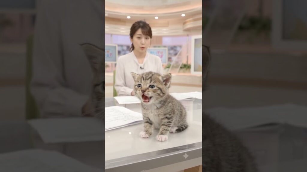 【放送事故】生放送中に全力であくびする子猫の顔がヤバすぎたｗｗ