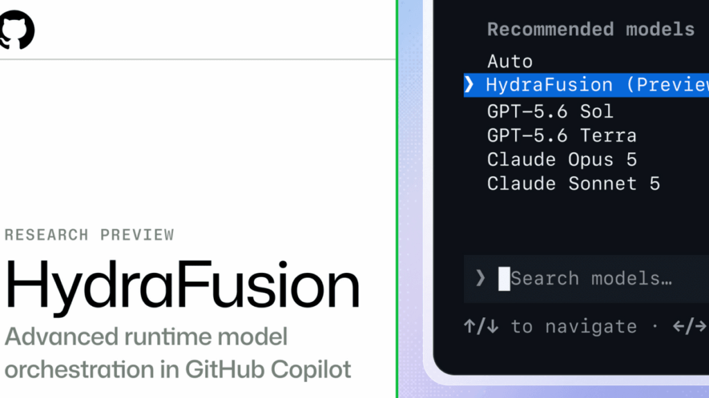 GitHub Copilotが複数AIモデルを自動で使い分ける「HydraFusion」を公開、TerminalBench 2.1でClaude Opus 5比コスト67%減・スコア4.9ポイント向上 GitHub Copilotが複数AIモデルを自動で使い分ける「HydraFusion」を公開、TerminalBench 2.1でClaude Opus 5比コスト67%減・スコア4.9ポイント向上
