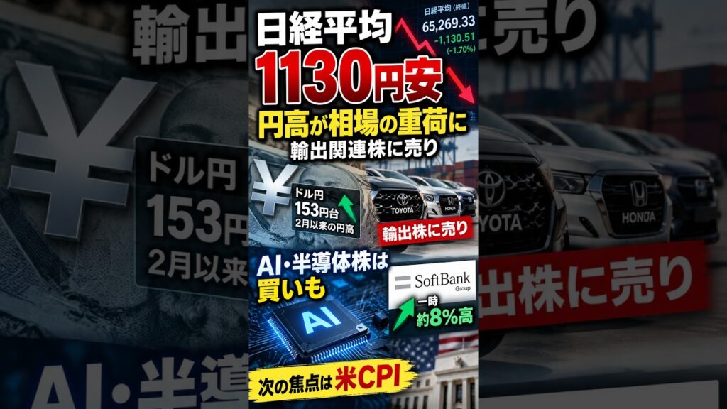 日経平均株価が急落 #日経平均 #日本株 日経平均株価が急落 #日経平均 #日本株