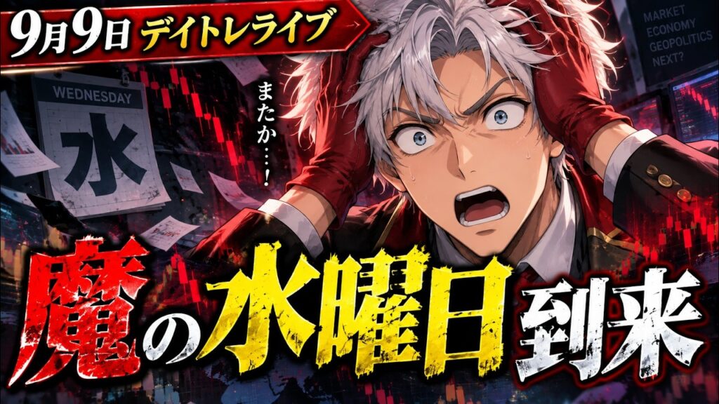 9月9日　日経平均株価ライブ｜魔の水曜日＆日銀利上げ確定＆円高　VS　AIの強さ