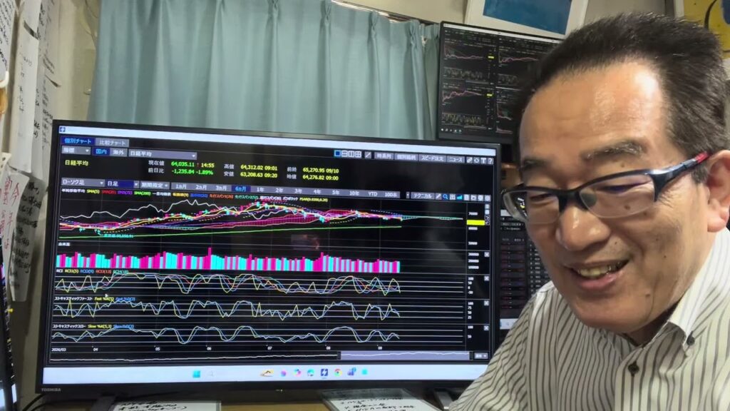 9月11日(金）日経平均終値1259円安の64011円。一時2000円超下落。原油高や米金利上昇が重荷。今夜発表の米CPIに注目！