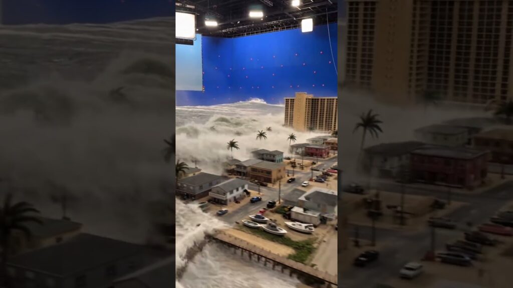 How They Filmed a Giant Tsunami #behindthescenes #tsunami ##filmmaking