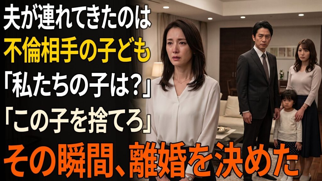 夫が不倫相手の子どもを家に迎え入れると言った。「じゃあ、私たちの子は？」私が尋ねると、夫は冷たく言い放った。「消せ。後継者は一人でいい」私が離婚を宣言した瞬間、夫はその場で崩れ落ちた。